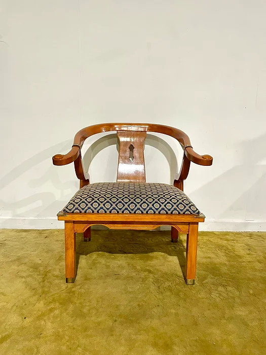 Reproduction Chinese Style Brass Bound Armchair