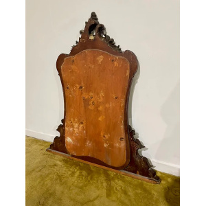 Victorian Ornate Mahogany Framed Bevel Edged Wall Mirror