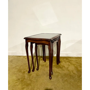 Reproduction Mahogany Nest Of Three Tables