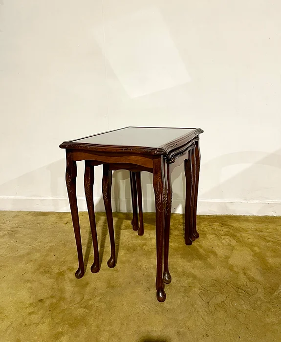 Reproduction Mahogany Nest Of Three Tables
