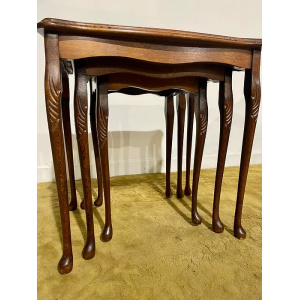 Reproduction Mahogany Nest Of Three Tables