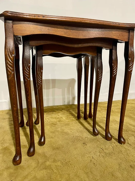 Reproduction Mahogany Nest Of Three Tables