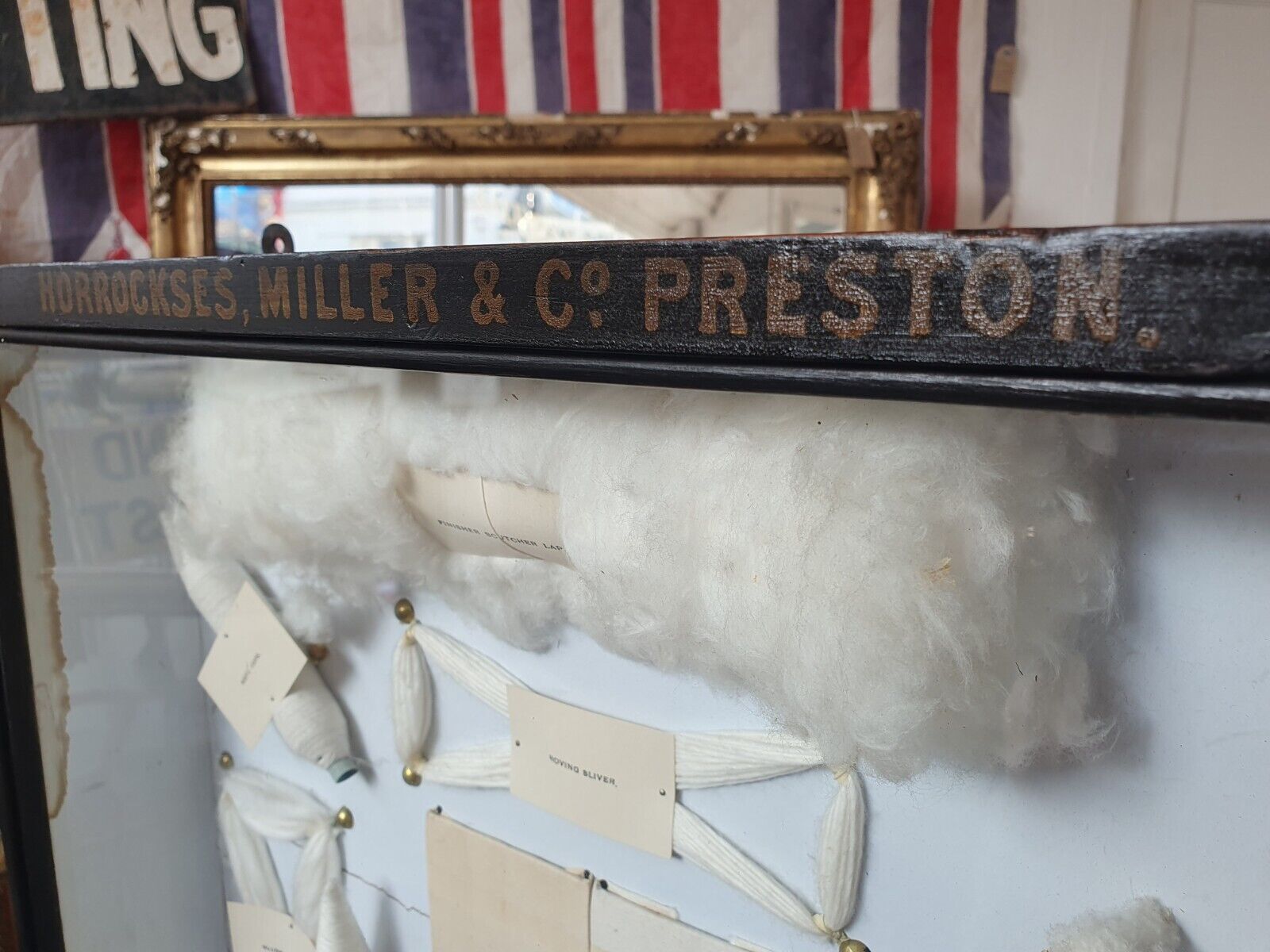 Late 19th Century Cotton Sample Case For Horrockses Miller Co. Antique/Vintage