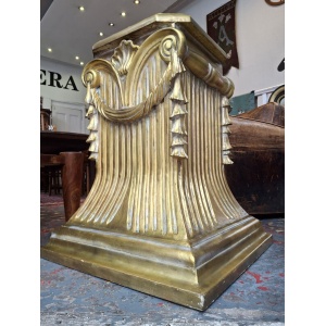 Late 19th Century Hand Carved Gilt Wood Plinth/Display Stand. Antique/Lamp Table