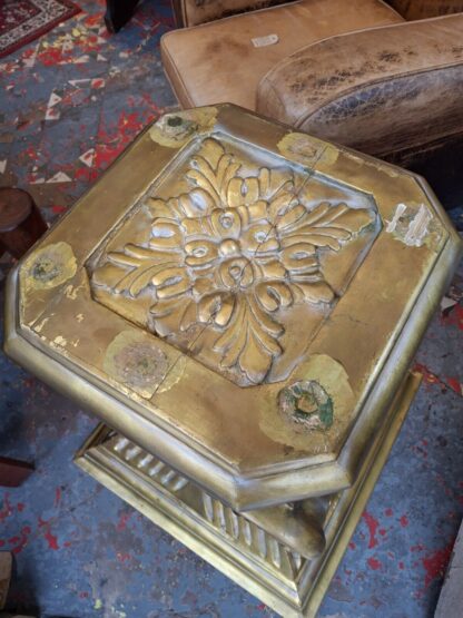 Late 19th Century Hand Carved Gilt Wood Plinth/Display Stand. Antique/Lamp Table