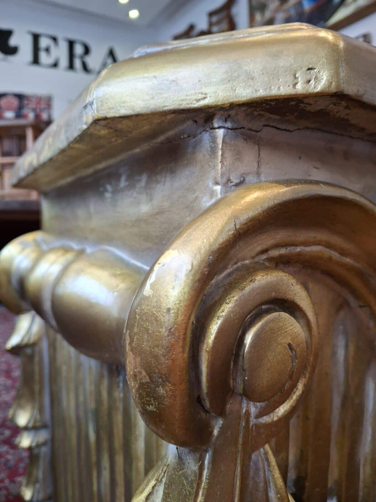 Late 19th Century Hand Carved Gilt Wood Plinth/Display Stand. Antique/Lamp Table