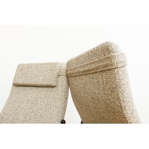 Pair Of “Gfm64”High Back Armchairs By Edmund Homa, Poland, 1960s