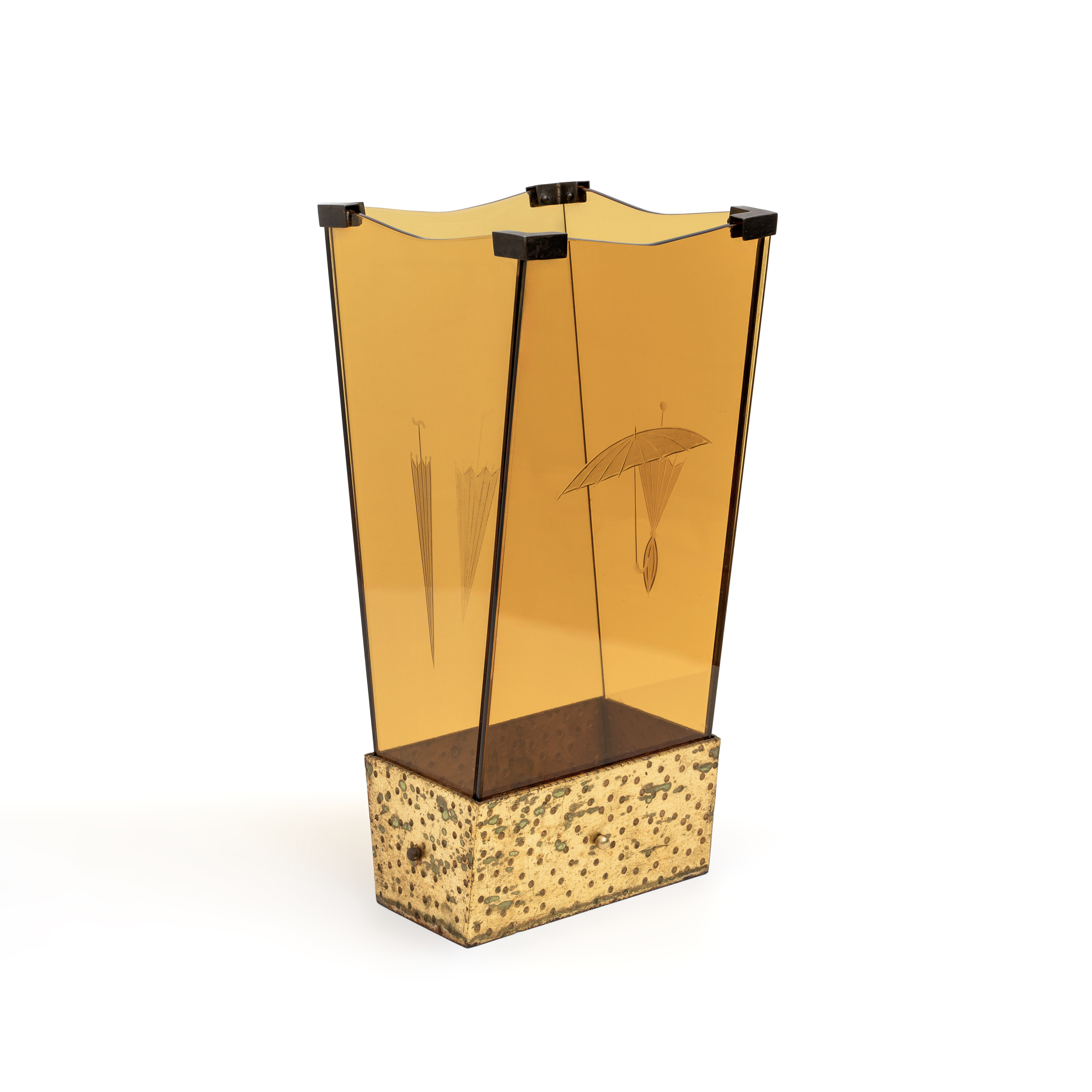 Attributed Pierluigi Colli MidCentury Modern Glass Umbrella Stand by Cristal Art