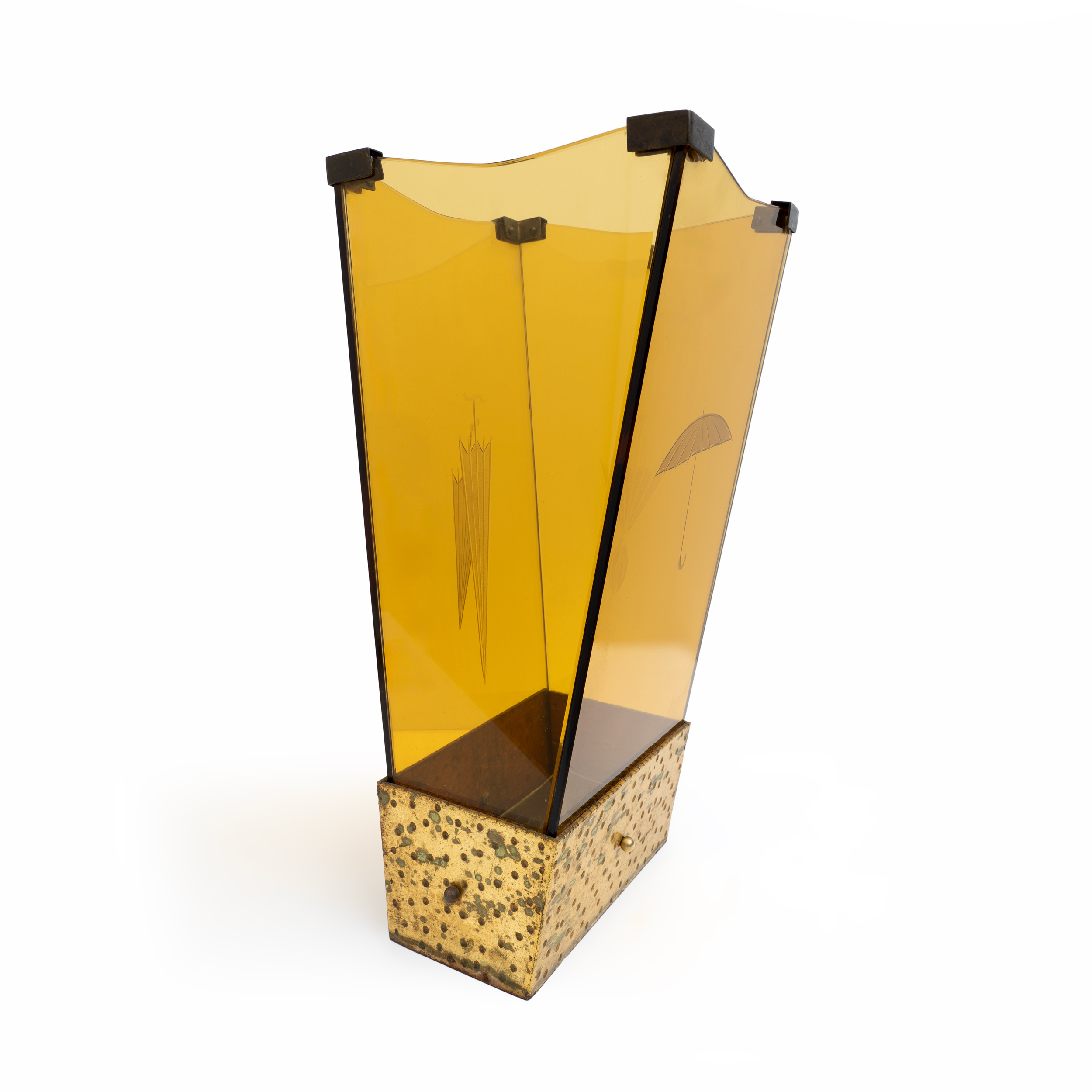 Attributed Pierluigi Colli MidCentury Modern Glass Umbrella Stand by Cristal Art