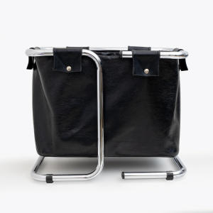 Marcel Breuer leather and Chromed Steel Magazine Rack, 1970s