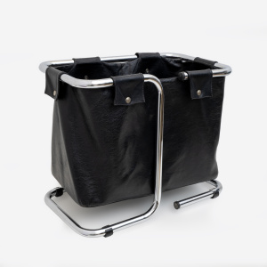 Marcel Breuer leather and Chromed Steel Magazine Rack, 1970s