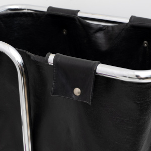 Marcel Breuer leather and Chromed Steel Magazine Rack, 1970s