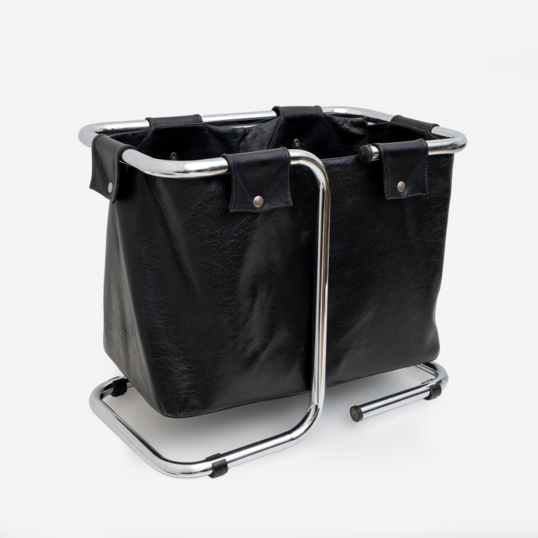 Marcel Breuer leather and Chromed Steel Magazine Rack, 1970s - Image 3