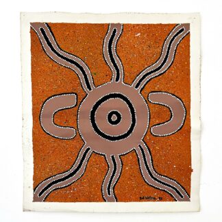 Rare Vintage Aboriginal Dot Painting Acrylic On Canvas By Bill Wallace Of The Kamilaroi People, North West N.S.W. Australia, Signed And Dated '98.