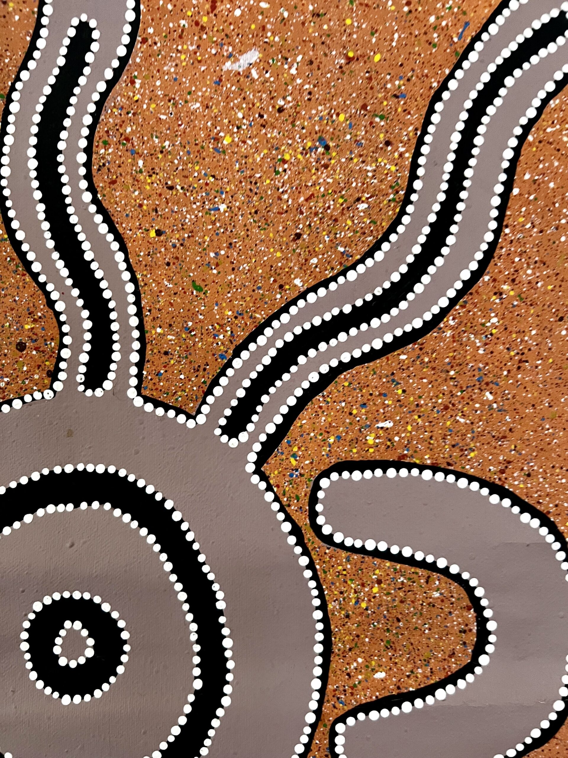 Rare Vintage Aboriginal Dot Painting Acrylic On Canvas By Bill Wallace Of The Kamilaroi People, North West N.S.W. Australia, Signed And Dated '98.