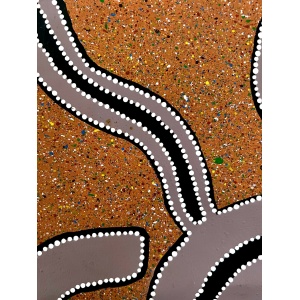 Rare Vintage Aboriginal Dot Painting Acrylic On Canvas By Bill Wallace Of The Kamilaroi People, North West N.S.W. Australia, Signed And Dated '98.