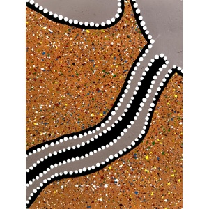 Rare Vintage Aboriginal Dot Painting Acrylic On Canvas By Bill Wallace Of The Kamilaroi People, North West N.S.W. Australia, Signed And Dated '98.