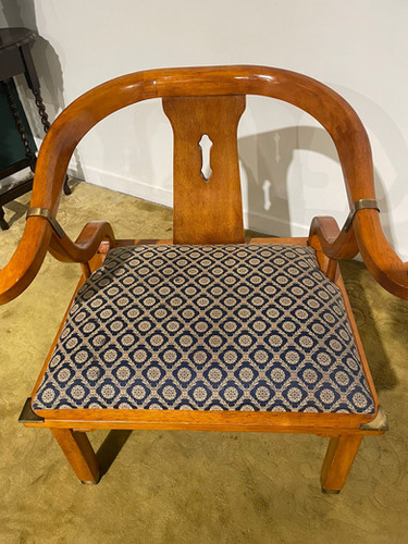Reproduction Chinese Style Brass Bound Arm Chair