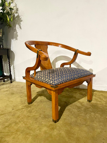 Reproduction Chinese Style Brass Bound Arm Chair