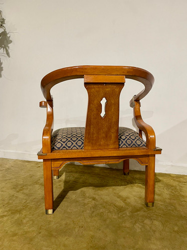 Reproduction Chinese Style Brass Bound Arm Chair