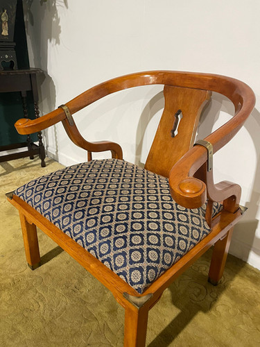 Reproduction Chinese Style Brass Bound Arm Chair