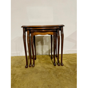 Reproduction Mahogany Nest Of Three Tables