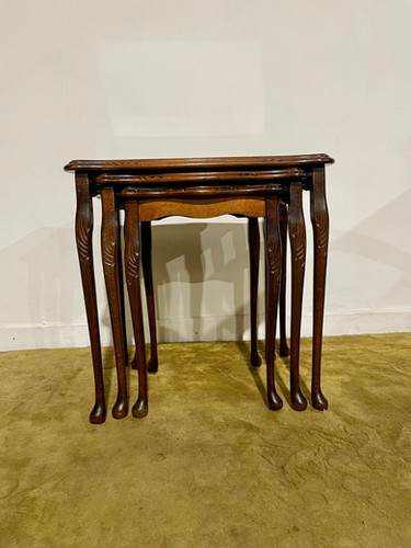 Reproduction Mahogany Nest Of Three Tables