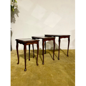 Reproduction Mahogany Nest Of Three Tables