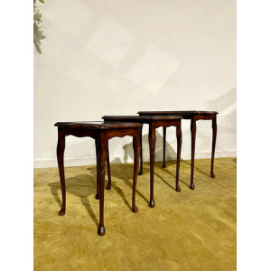 Reproduction Mahogany Nest Of Three Tables