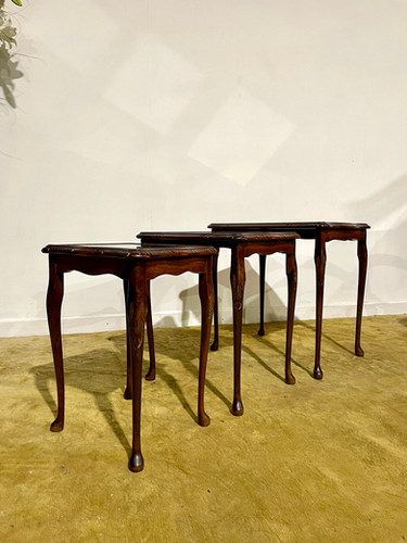 Reproduction Mahogany Nest Of Three Tables