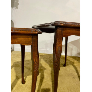 Reproduction Mahogany Nest Of Three Tables