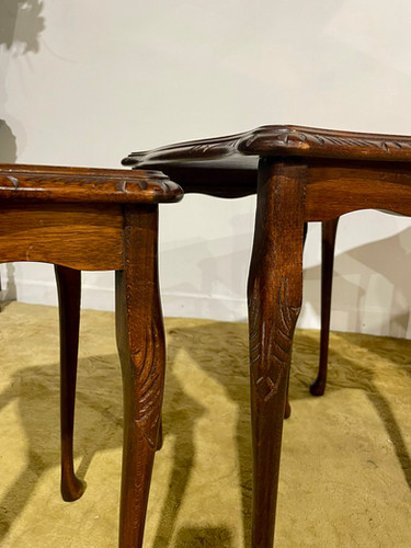 Reproduction Mahogany Nest Of Three Tables