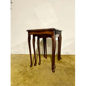 Reproduction Mahogany Nest Of Three Tables