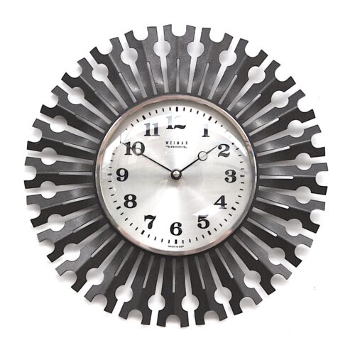 Vintage Brutalist Style Wall Clock By Weimar, 1960s