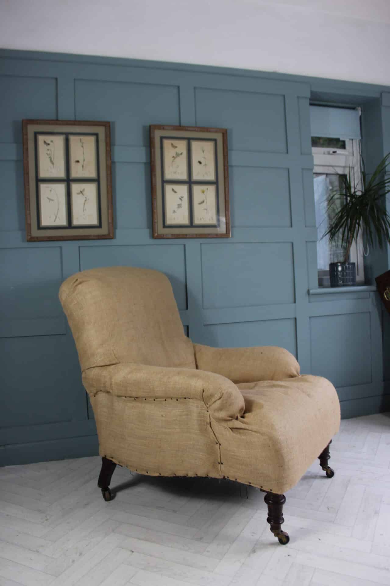 Antique Victorian Armchair Maple & Co for Upholstery