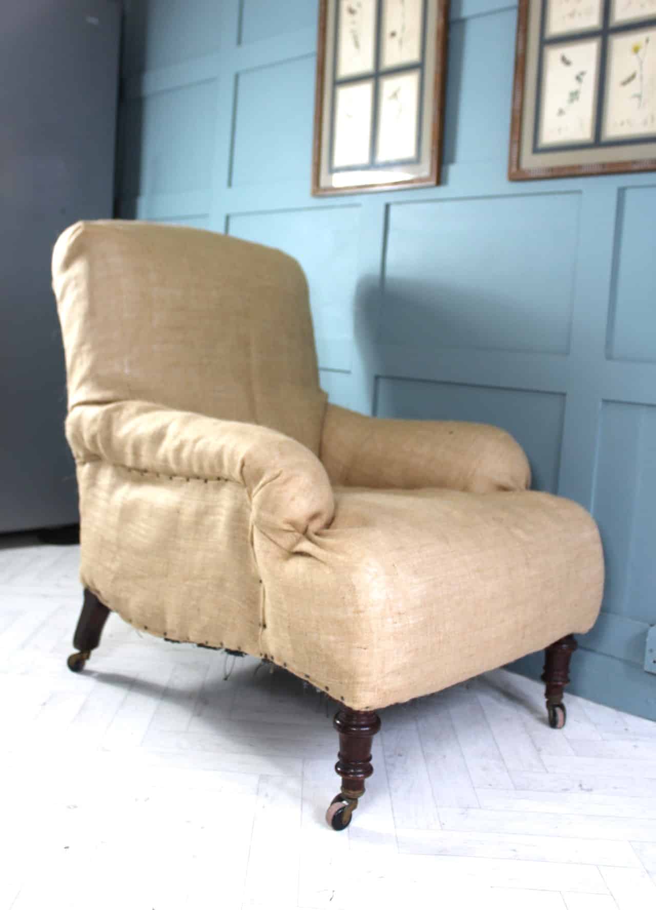 Antique Victorian Armchair Maple & Co for Upholstery