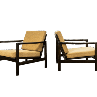 Pair Of Orange B-7522 Armchairs By Zenon Bączyk, Poland, 1960’S