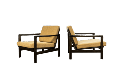 Pair Of Orange B-7522 Armchairs By Zenon Bączyk, Poland, 1960’S