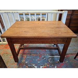 1940's POW Made Bakers/Prep/Dining Table In Pitch Pine. Vintage/Interiors/WW2.