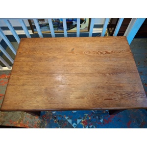 1940's POW Made Bakers/Prep/Dining Table In Pitch Pine. Vintage/Interiors/WW2.