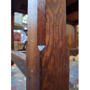1940's POW Made Bakers/Prep/Dining Table In Pitch Pine. Vintage/Interiors/WW2.
