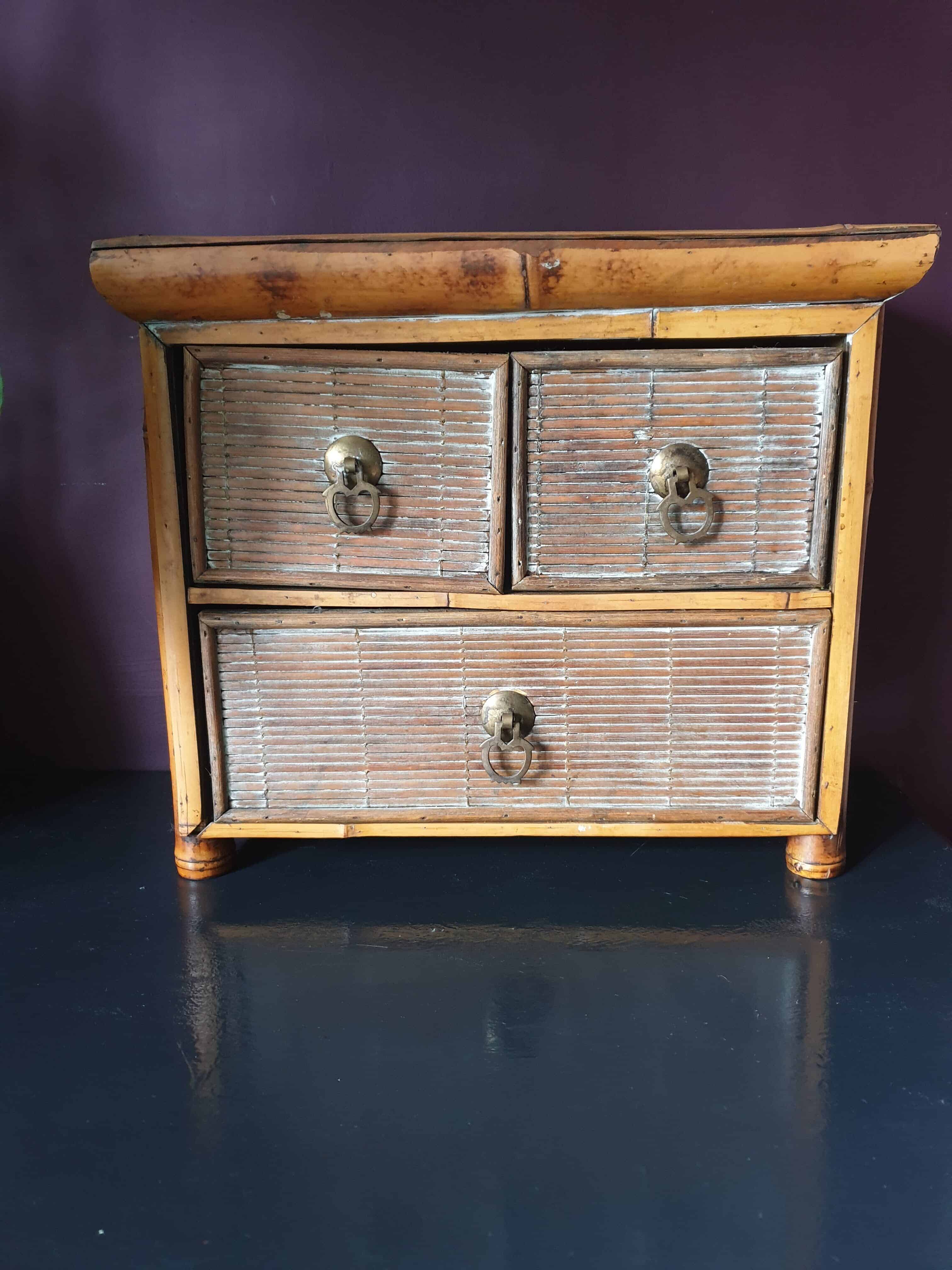 Chinese miniature bamboo drawers
