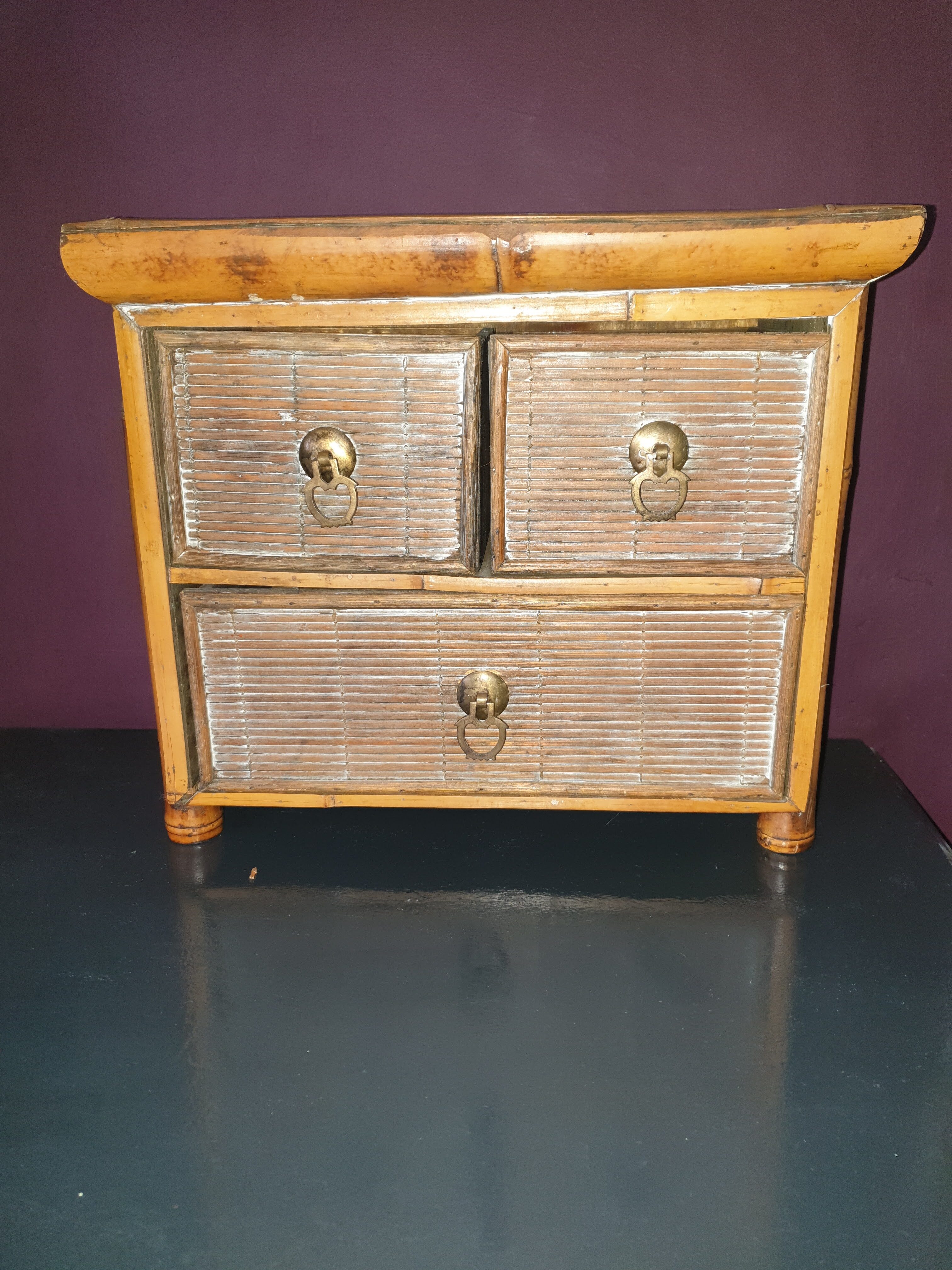 Chinese miniature bamboo drawers