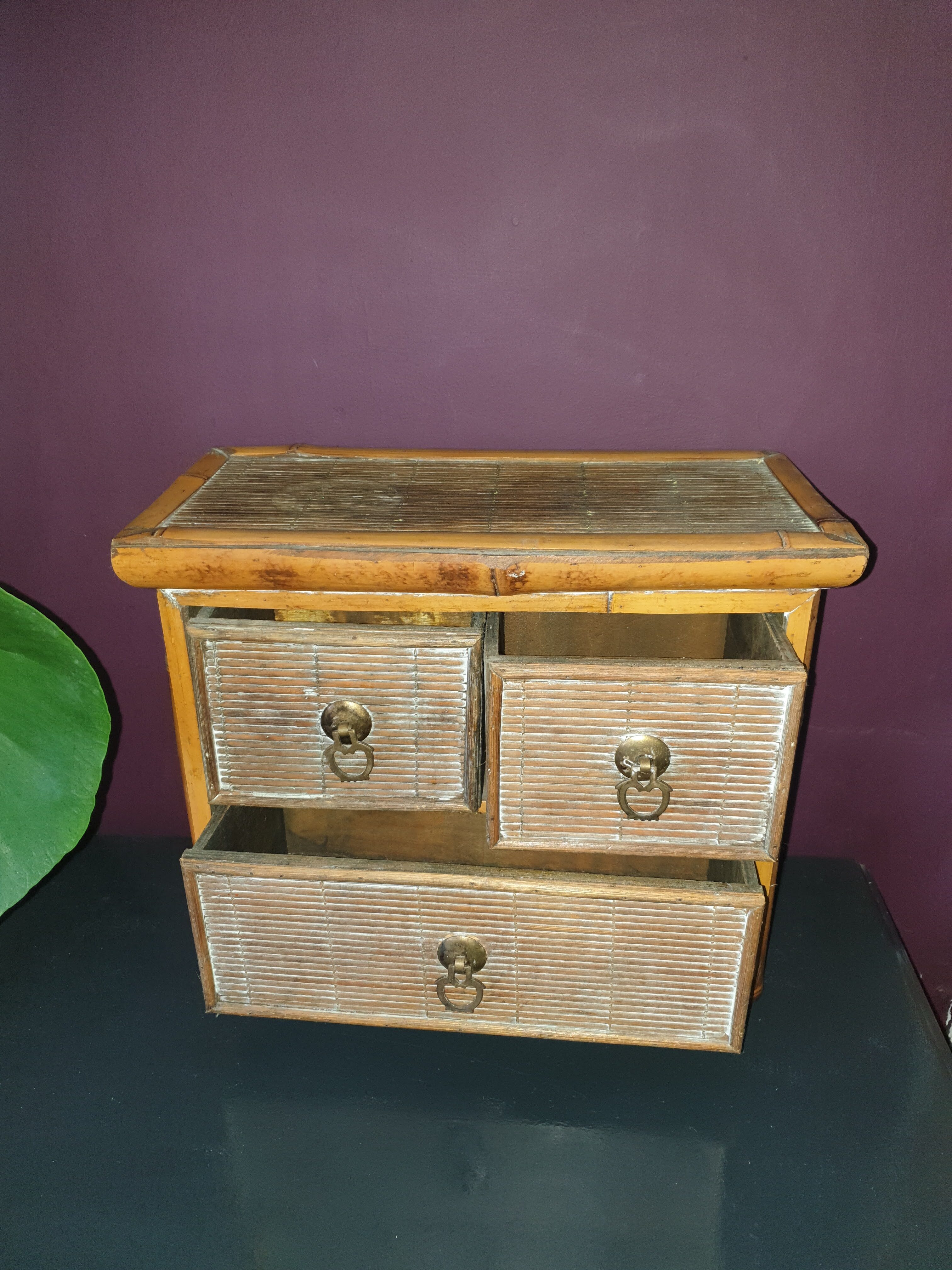 Chinese miniature bamboo drawers