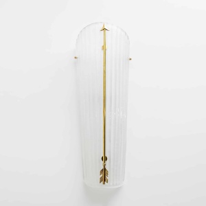 Pair of Mid-century Modern Style Italian Murano Glass and Brass Sconces