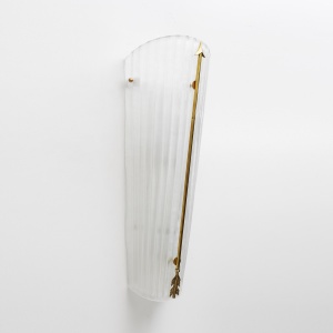 Pair of Mid-century Modern Style Italian Murano Glass and Brass Sconces