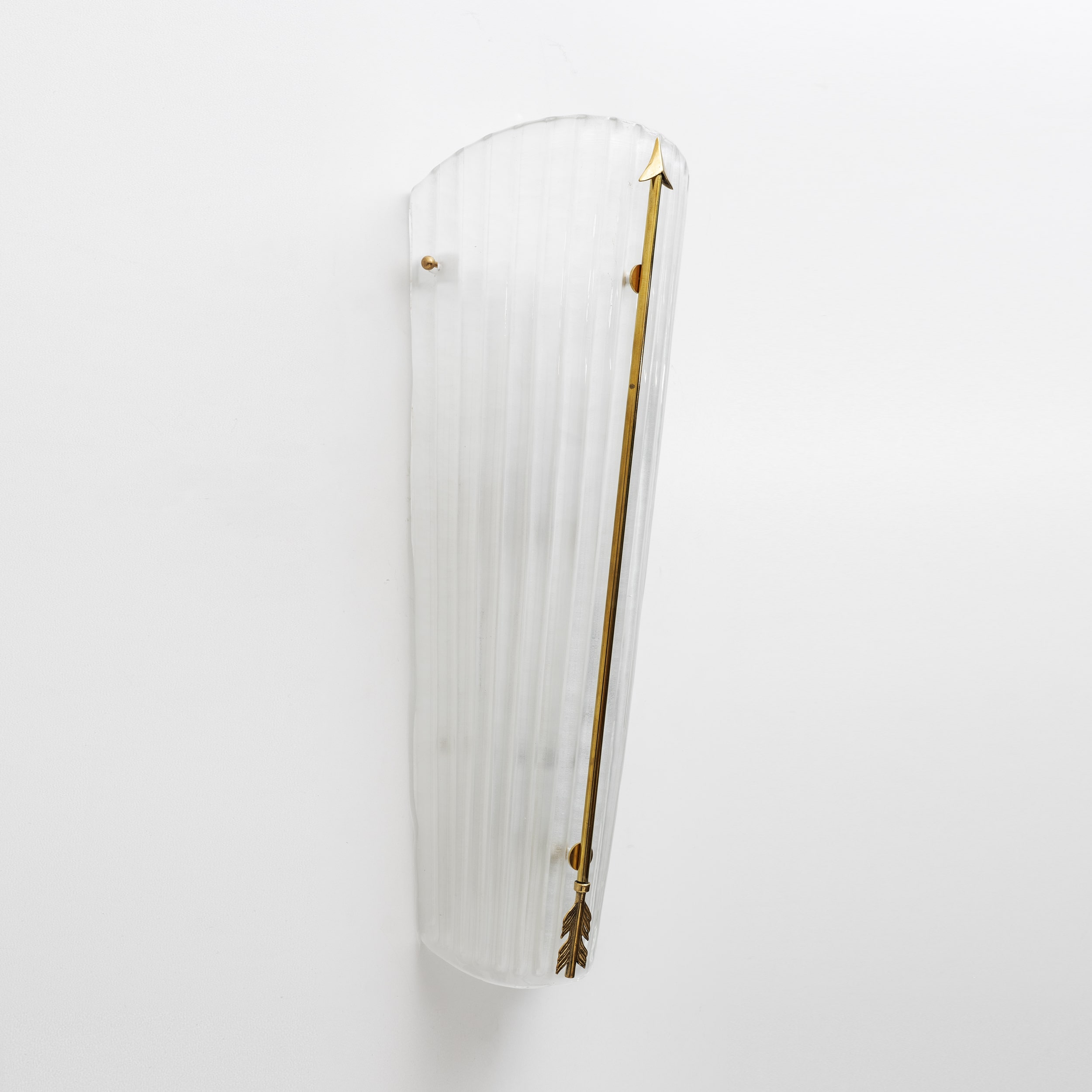 Pair of Mid-century Modern Style Italian Murano Glass and Brass Sconces