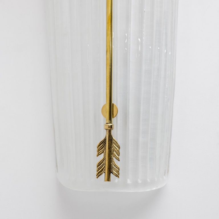 Pair of Mid-century Modern Style Italian Murano Glass and Brass Sconces - Image 9