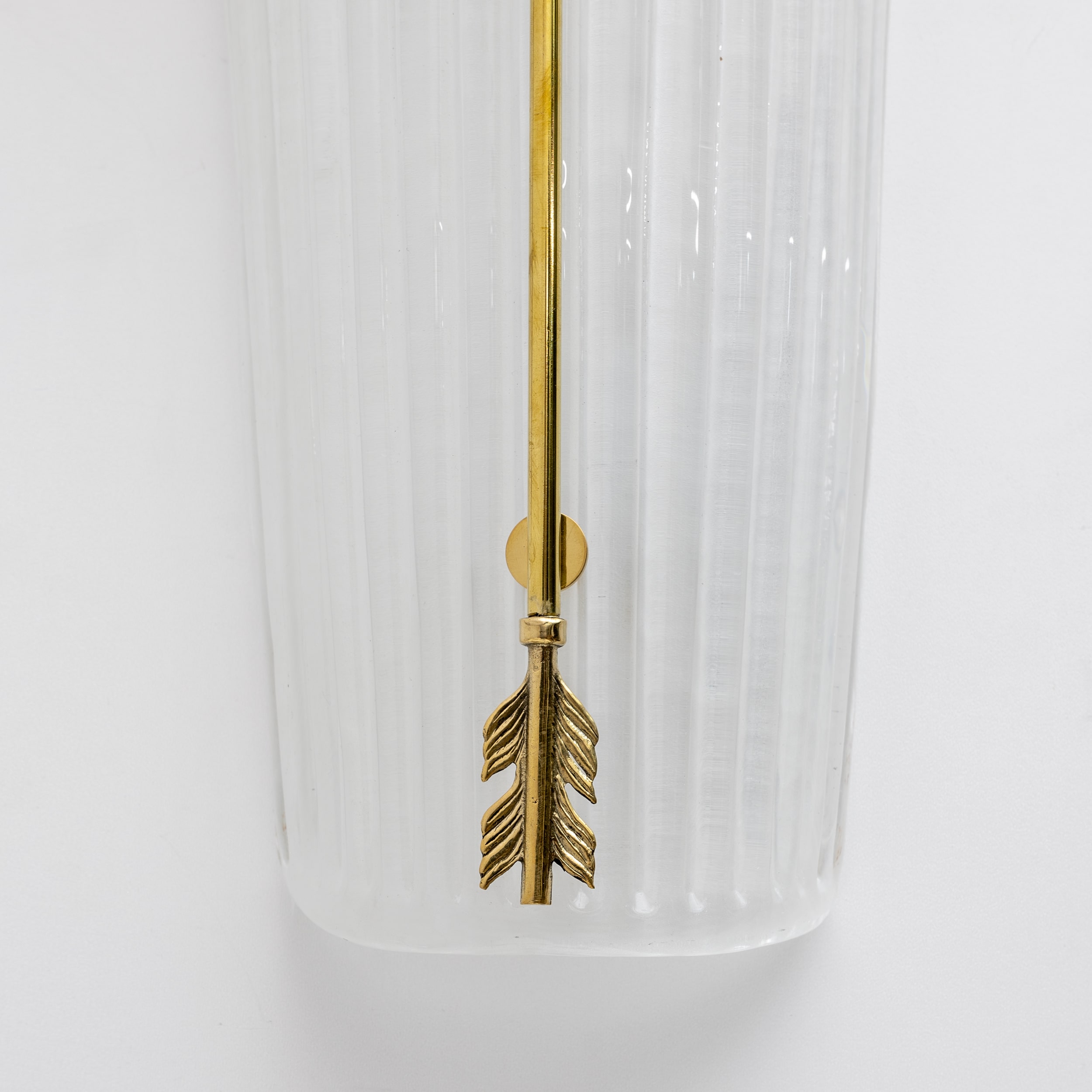 Pair of Mid-century Modern Style Italian Murano Glass and Brass Sconces