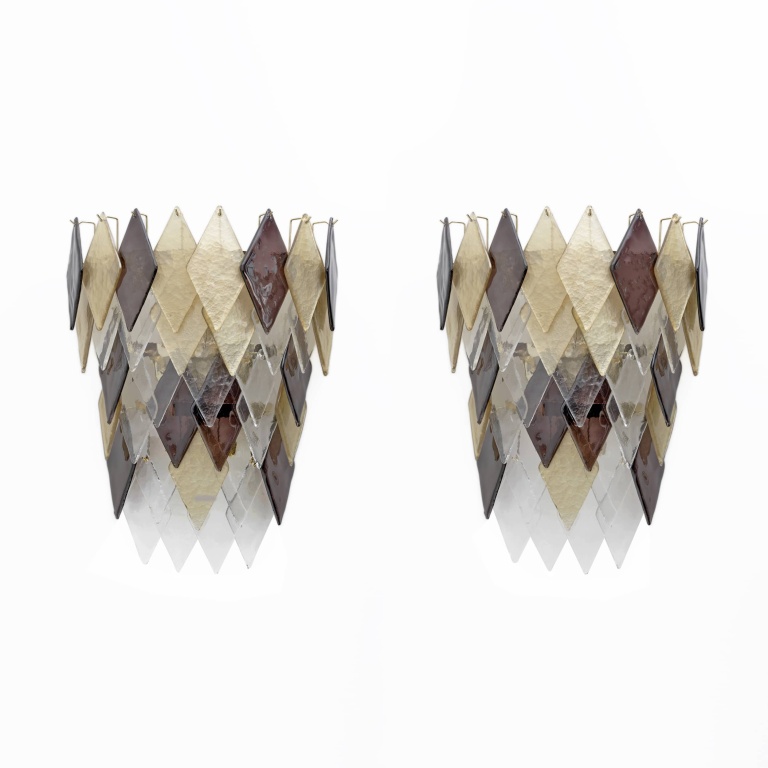 Pair of Modern Italian Murano Glass Sconces